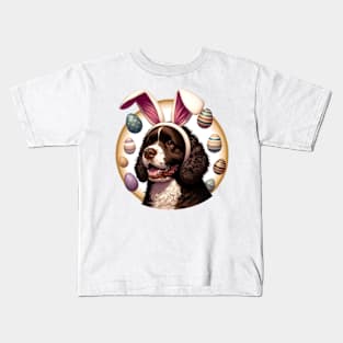 American Water Spaniel with Bunny Ears Easter Delight Kids T-Shirt